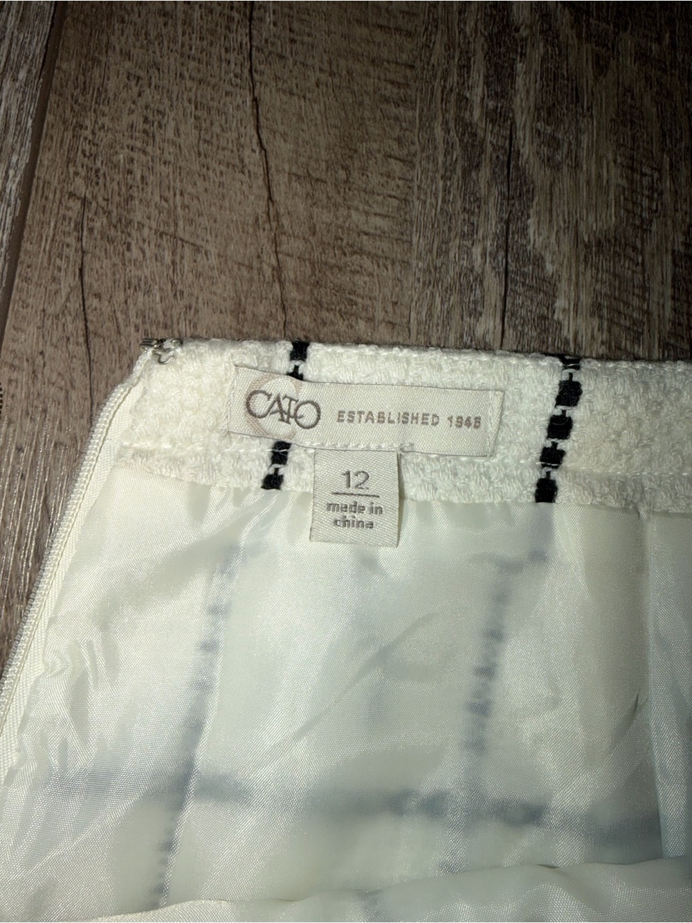 Cato White Mini Skirt with Black Windowpane Grid - Picture 3 of 3